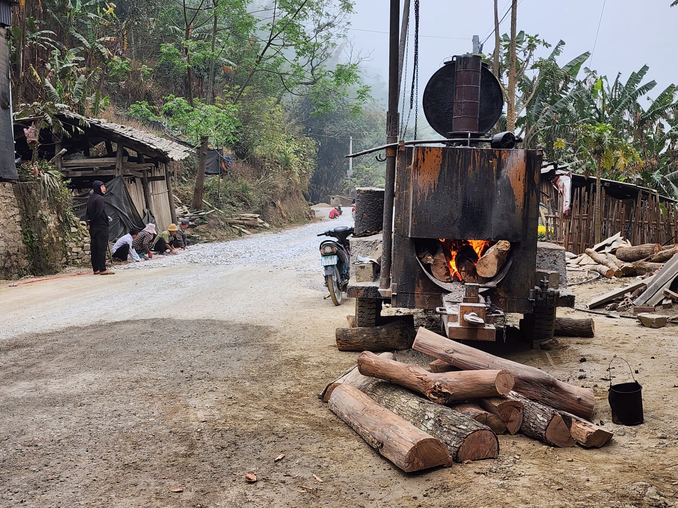 a bitumen furnace in Ha Giang