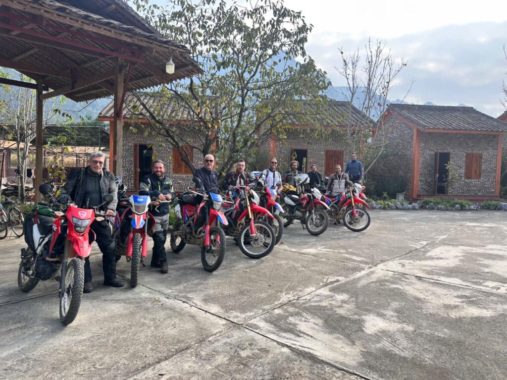 a group of rentabike riders ready to take on day 2 of their offroad tour