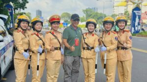 female traffic cops in hanoi