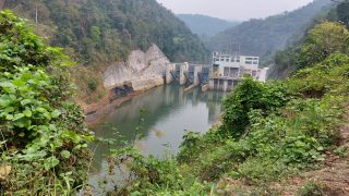 a small hydro power dam on near the ql4c in Ha Giang