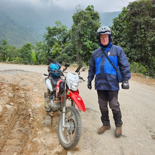 Paul Brooke and the XR150 on some of the potholed roads in Ha Giang