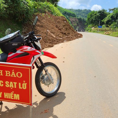 A summer landslide on the thung Nai Road