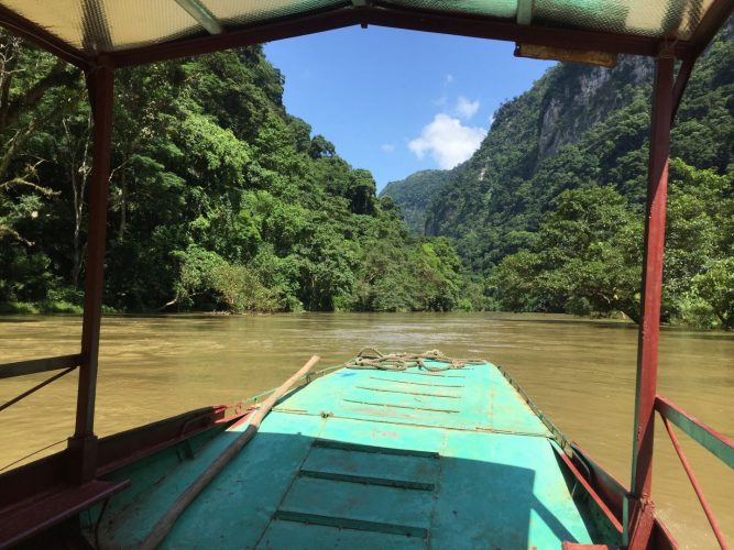 taking a boat trip around Ba Be Lake taking a boat trip around Ba Be Lake