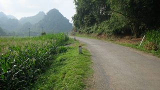 a peaceful tarmac country road in Hoa Binh