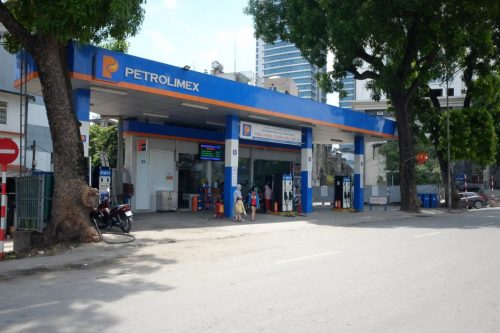 a Petrolimex petrol station in Hanoi