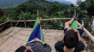 lying in hammocks in Pu Luong Holiday lying in hammocks in Pu Luong Holiday