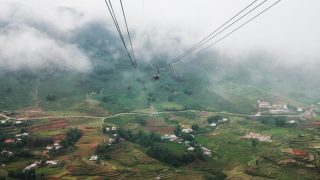 the cable car leading to the top of Fansipan Mountain