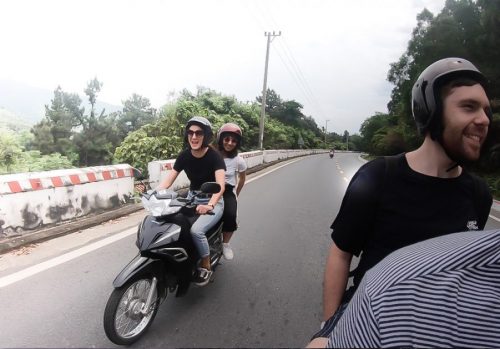 Ellie on a bike trip in vietnam