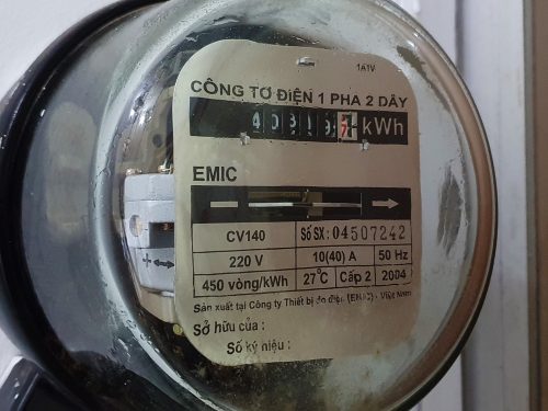 a typical electricity meter in Vietnam