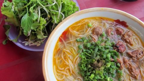 breakfast - fragrant and spicy bún bò Huế is the regional speciality in A Luoi
