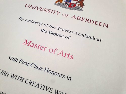 degree certificate from the University of Aberdeen